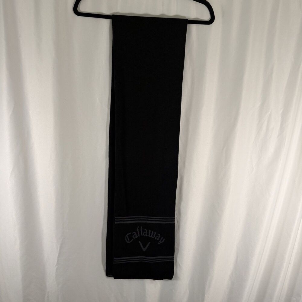 New Callaway Scarf Black Grey Knit Winter Golfing